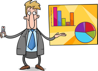 businessman presentation cartoon illustration