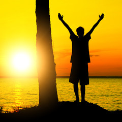 Fototapeta premium Teenager at Sunset