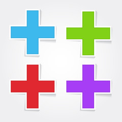 Plus Sign Colorful Vector Icon Design