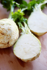 celery tuber halves