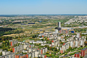 Obraz premium Vilnius city capital of Lithuania aerial view