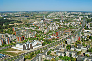 Obraz premium Vilnius city capital of Lithuania aerial view