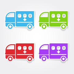 Ambulance Colorful Vector Icon Design