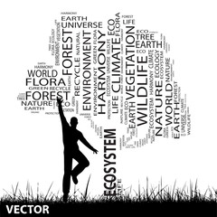 Vector conceptual ecology word cloud