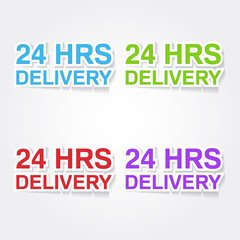 24 Hours Delivery Colorful Vector Icon Design