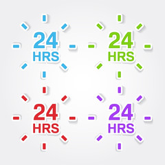 24 Hours Service Colorful Vector Icon Design