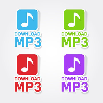 MP3 Download Colorful Vector Icon Design