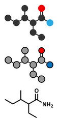 Valnoctamide sedative drug molecule.