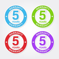 Obraz premium 5 Years Warranty Colorful Vector Icon Design