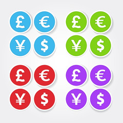 Currency Sign Colorful Vector Icon Design