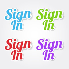 Sign In Colorful Vector Icon Design