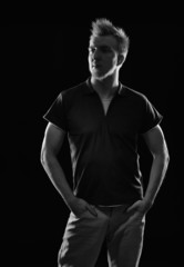 Naklejka premium Expressive man