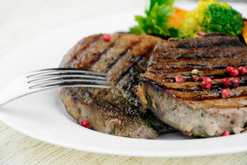 Delicious grilled beef steakes