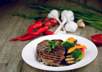 Delicious grilled beef steakes
