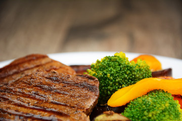 Delicious grilled beef steakes