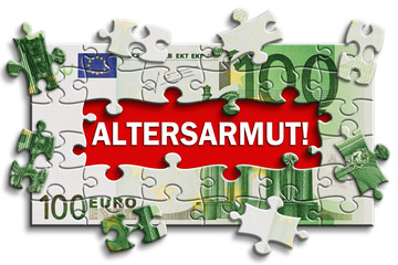 Geldschein - Altersarmut!