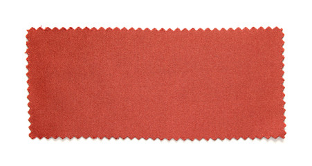 orange fabric swatch samples isolated on white background