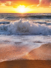 Sunset on Mai Khao beach in Phuket