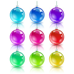 Color christmas balls set.