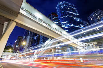 traffic in city at night