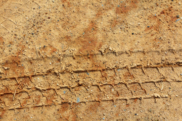 Tire track on the ground