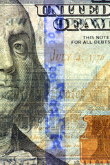 Watermark on new hundred dollar bill