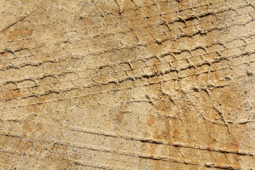 Tire track on the ground
