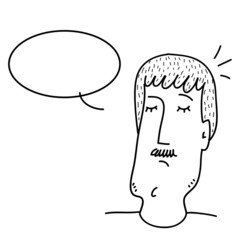 Simple sketch, man with a mustache