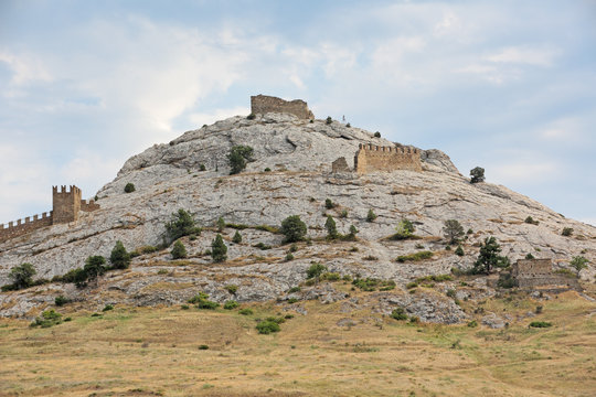 Ruins Genoese fortress, republic Crimea