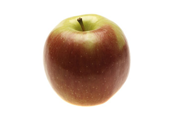 Red wet apple isolated on white background