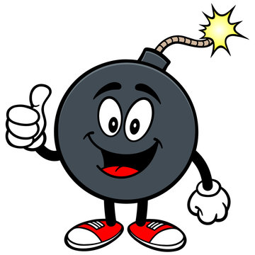 Bomb Mascot with Thumbs Up