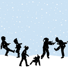 Children playing in the snow