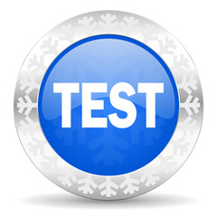 test blue icon, christmas button