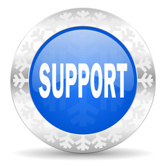 support blue icon, christmas button