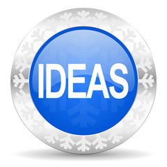 ideas blue icon, christmas button