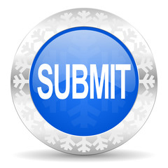 submit blue icon, christmas button