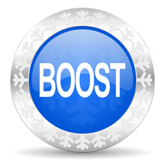 boost blue icon, christmas button