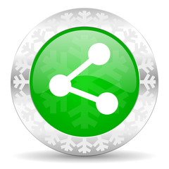 share green icon, christmas button