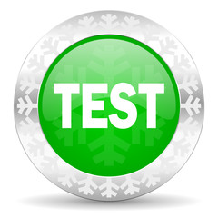 test green icon, christmas button