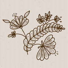 Flower elements on a striped background