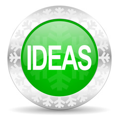 ideas green icon, christmas button