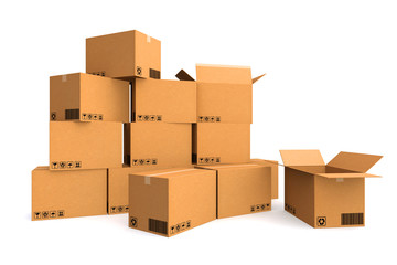 Fototapeta premium Cardboard boxes.