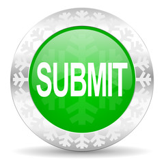 submit green icon, christmas button