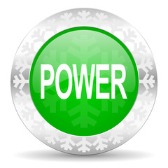 power green icon, christmas button