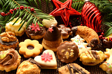 Christmas sweets, cookies and decoration