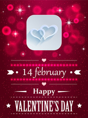 Design with hearts and flares for valentine's day