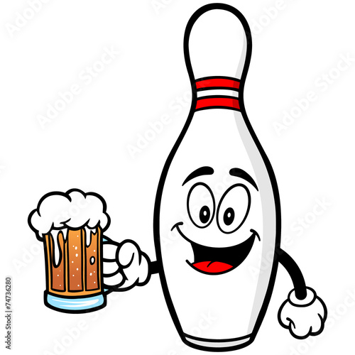 "Bowling Pin with Beer" Stock image and royalty-free vector files on