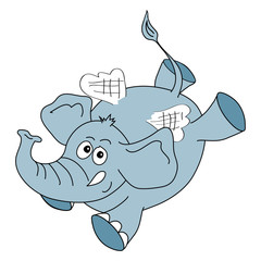Funny elephant vector character on a white background.