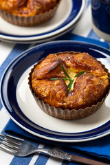 Good Breakfast. Baked Egg Souffle. Selective focus.