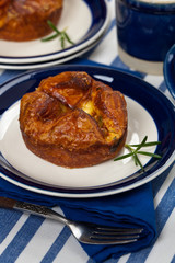Good Breakfast. Baked Egg Souffle. Selective focus.